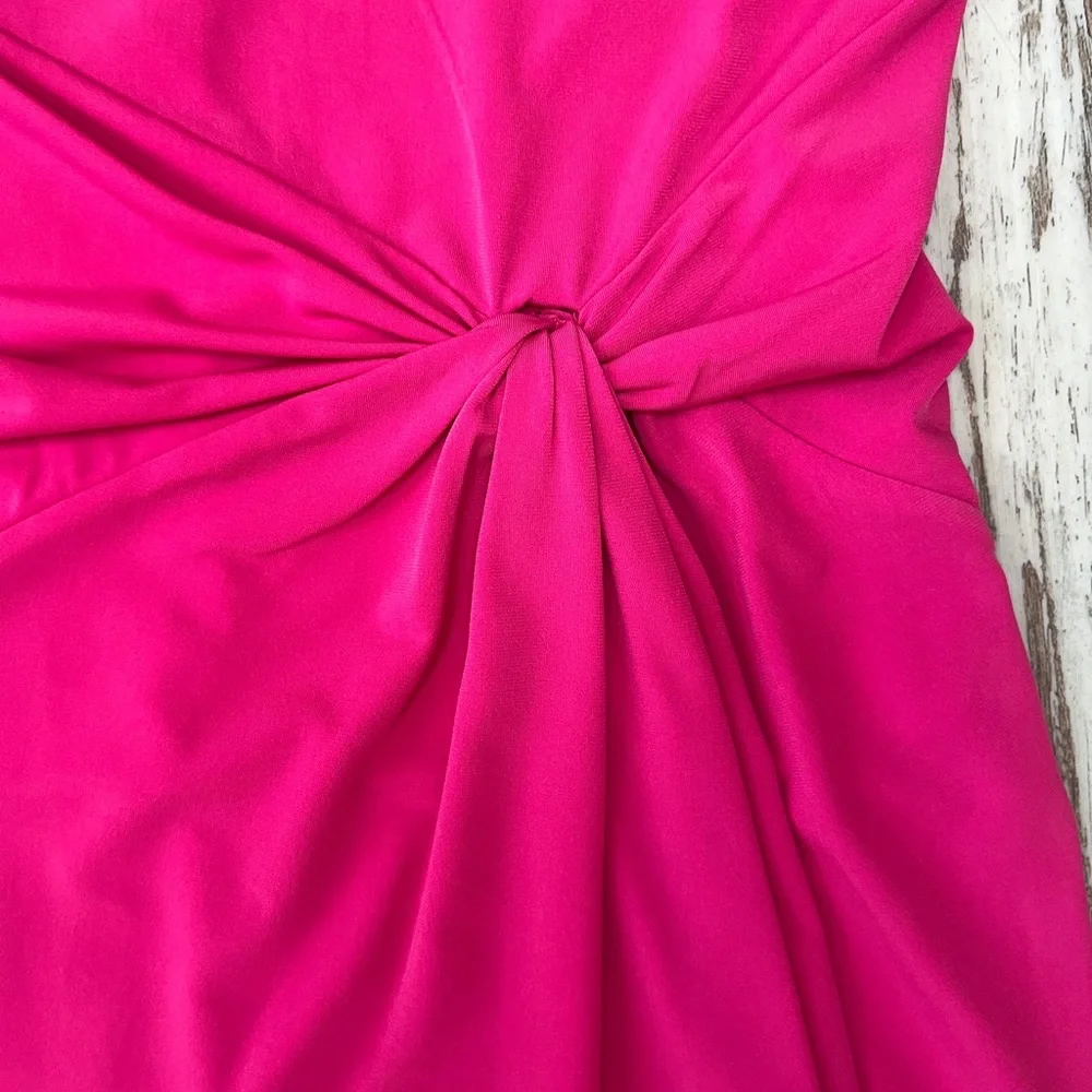 Michael Kors Fuchsia Pink Cowl Neck Knot Front Sheath Dress XS